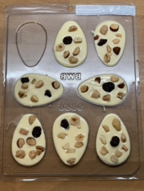 Paasei tablet 6,5 cm  -  enkelvoudige chocolade mal - BWB9856