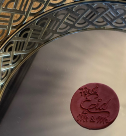 FIRST EID MUBARAK as MR & MRS - arabic Fondantstempel voor cupcakes en koekjes
