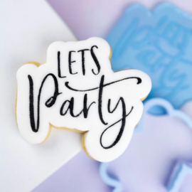 Let's Party - outboss - stamp 'n cut -stempel en uitsteker voor fondant koekjes