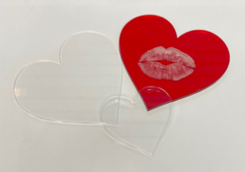 Kiss - lips - Hartvormige Ganache Plates, Sjabloon & Fondantstempel in 1 - Partystamp