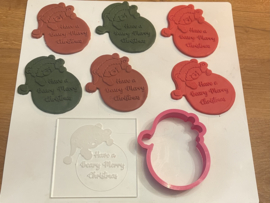 Have a beary Merry Christmas Fondant Stempel & Uitsteker