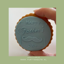 Happy Fathersday- mustache - PartyStamp - Deboss - Fondantstempel