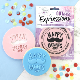 OUTBOSS fondantstempel - Happy Father's day Snor- Sweetstamp