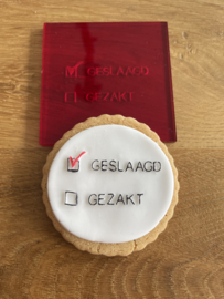 V geslaagd - PartyStamp  - Fondantstempel