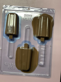 BWB  3 delige acetaat chocolade mal om  IJsjes  popsicles te maken