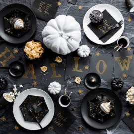 Halloween party banner zwart