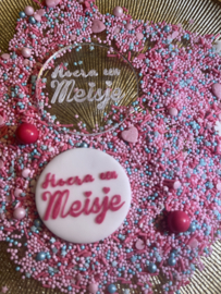 Gender reveal - hoera een meisje - Cakepop Message Stamp