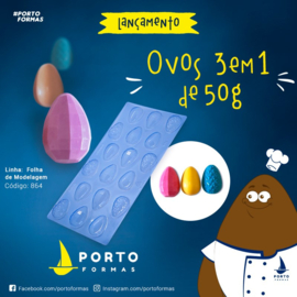 Paaseieren met relief - chocolade mal