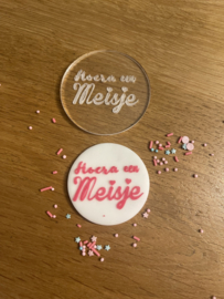 Gender reveal - hoera een meisje - Cakepop Message Stamp