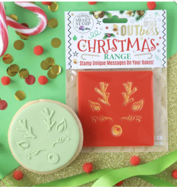 outbosser - fondantstempel -Cute reindeer face - Sweetstamp