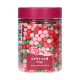FunCakes Soft Pearls Mix Watermelon Party 80 g | Zachte Suikerparels Roze Rood Groen