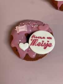 Gender reveal - hoera een meisje - Cakepop Message Stamp