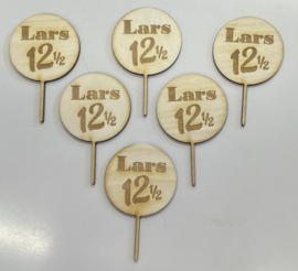 Gepersonaliseerde Cupcake toppers - hout - set van 6