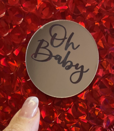 Oh Baby - rose goud - mirror tag - topper