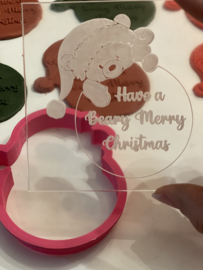Have a beary Merry Christmas Fondant Stempel & Uitsteker