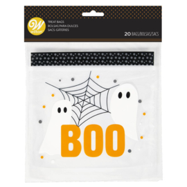 Halloween - BOO- snoepzakjes - traktatiezakjes - wilton