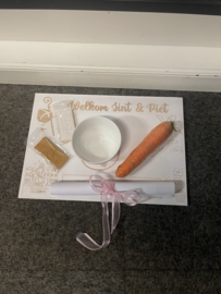Welkom sint en piet schoenzet bord