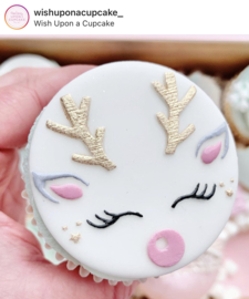 outbosser - fondantstempel -Cute reindeer face - Sweetstamp