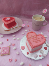 Happy Valentinesday - Hartvormige Ganache Plates, Sjabloon & Valentijnsdag Fondantstempel in 1 - Partystamp