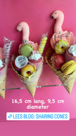 Sharing Cones - IJshoorns extra groot formaat - 16,5 cm lang -12/pk