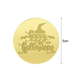 Happy Halloween - gouden -  mirror tag - topper