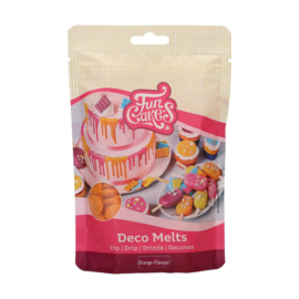 Oranje Deco Melts met sinaasappelsmaak / candy melts Funcakes 250g