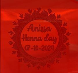 HENNA DAY fondantstempel gepersonaliseerd met voornaam en datum