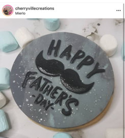 OUTBOSS fondantstempel - Happy Father's day Snor- Sweetstamp