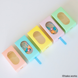 Peach kleurige Doosjes voor popsicles - cakesicles - cakepops - magnumijsjes