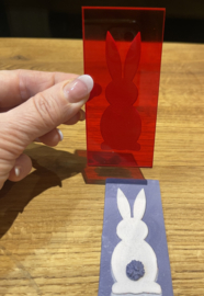 Paashaas silhouet - Rechthoekige fondantstempel