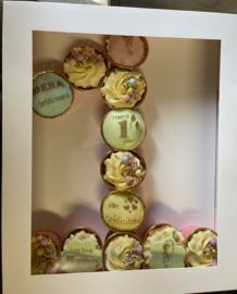 7 Cupcakedozen - insert Getal 1 – Extra Hoog (12 cupcakes)