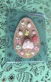 Paasei tablet/ deksel 10 cm  -  chocolade mal -BWB9857