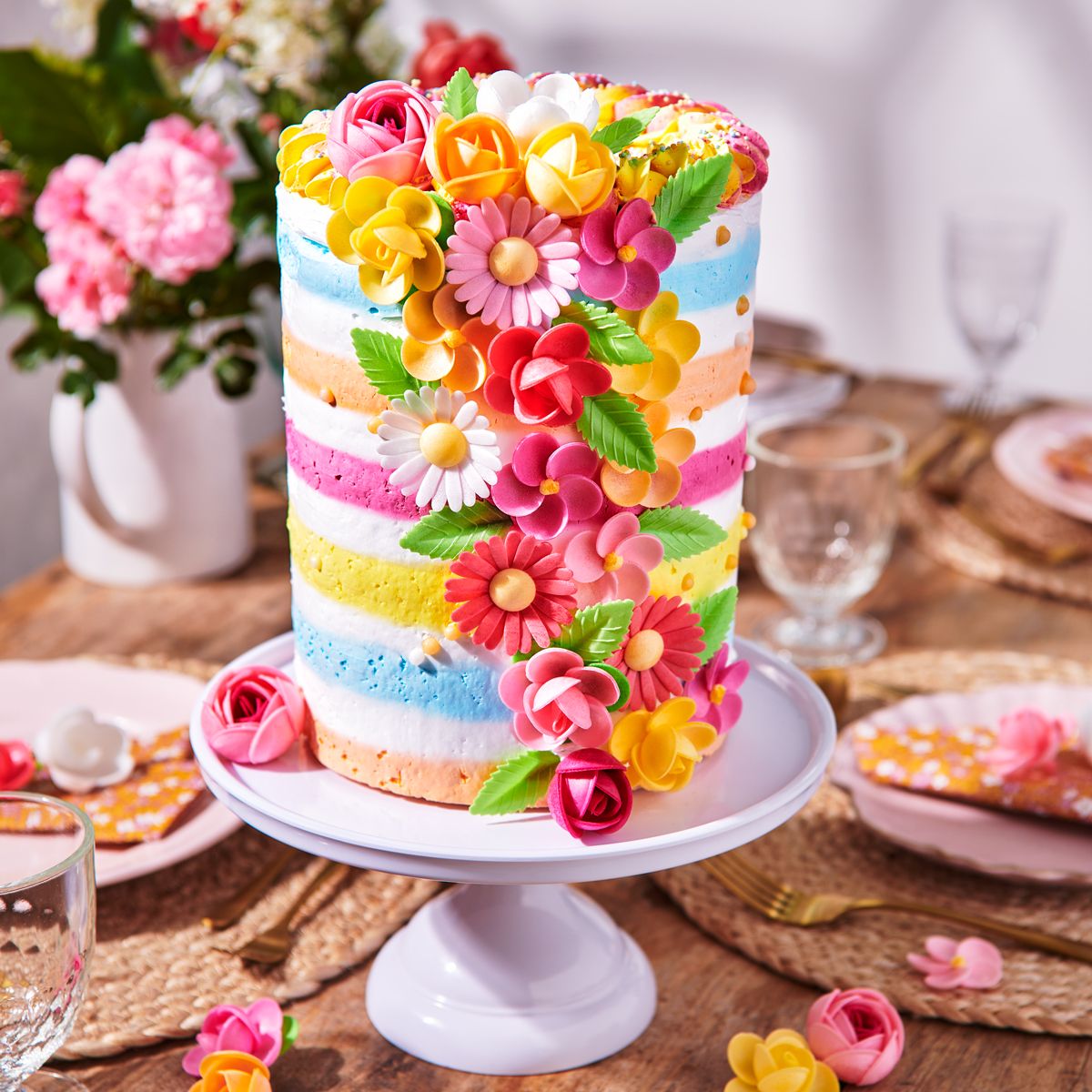 Funcakes eetbare bloemen- Pioenroos 7/pk