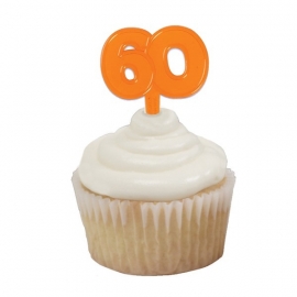 Cupcake Toppers 60 Oranje 6/Pk