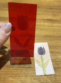 Tulp  - Rechthoekige fondantstempel