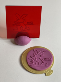 Paashaas verstopt de Paaseieren - fondant stempel - PartyStamp - Debosser