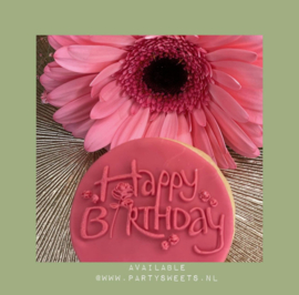 Happy  Birthday Roses  - fondant stempel - PartyStamp - Debosser