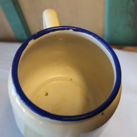 Pot emaille theepot creme Ø 12 cm origineel