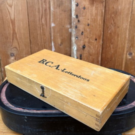 Letterdoos B.C.A origineel vintage retro hout