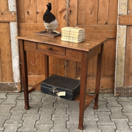 Haltafel sidetable hout origineel kaptafel met lade