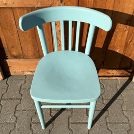 Cafe stoel hout eetkamer blauw VERKOCHT
