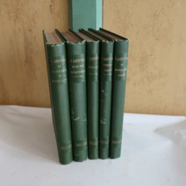 Set 5 oude boeken decoratie breed 10 cm groen