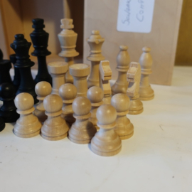 Schaakstukken schaakset hout compleet kist
