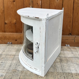Vitrine kast wit sier hoek kastje VERKOCHT