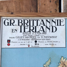 Schoolplaat Groot Brittannië wandkaart 82 x 105