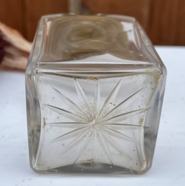 Parfum fles glas met dop origineel vierkant
