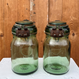 Weckpot groen glas Frankrijk origineel 0,5 liter