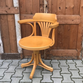 Buro stoel Captain chair hout VERKOCHT