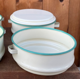 Emaille lunchtrommel tiffin dabba creme