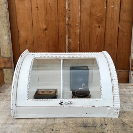 Vitrine kast wit sier hoek kastje VERKOCHT